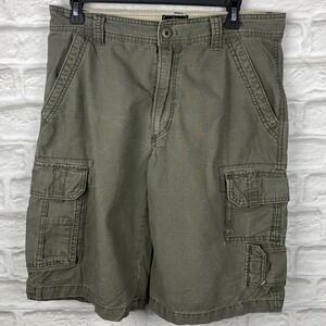 Trilogy Sportswear Mens 32 Grayish Olive Ripstop Cargo Shorts Y2K Utility